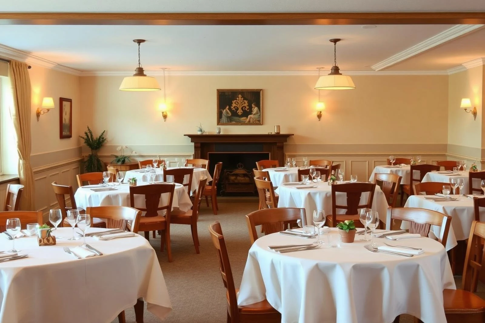 Restaurant im Hotel zur Lichtenburg, gedeckte Tische